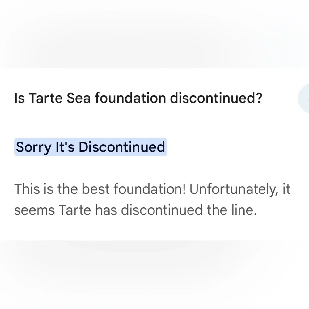 RARE TARTE SEA FOUNDATION